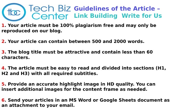 Guidelines of the Article – Link Building  Write for Us