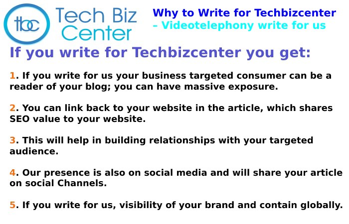 Why to Write for Techbizcenter – Videotelephony Write For Us