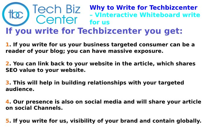 Why to Write for Techbizcenter – Interactive Whiteboard Write For Us